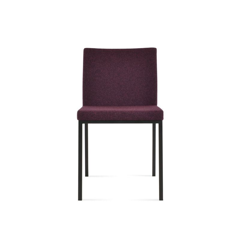 Chaise d'appoint en métal Aria, Laine marron foncé, Noir