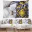 Tapisserie florale florale or et blanche-28486064