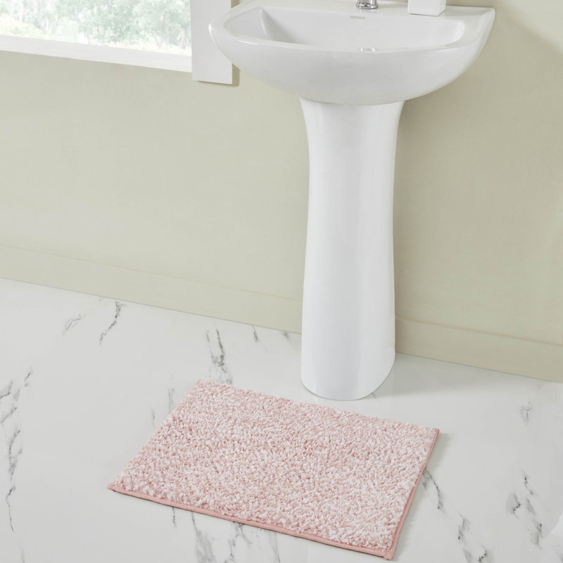 Tapis pour salle de bain Home , Simple - L 17 po x l 24 po, Rose