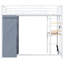 Lit mezzanine blanc avec bureau pivotant, prise électrique, conduit, tablettes et garde-robe blanc-1992120417-1992120420