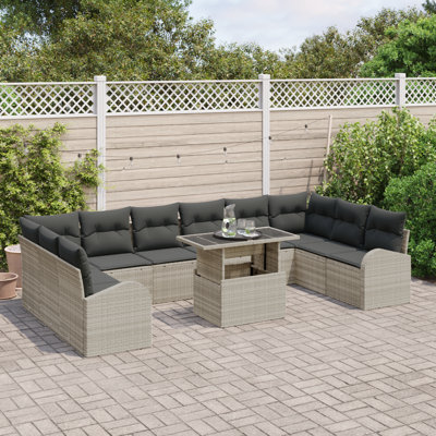 344cm Wide Patio Sofa with Cushions