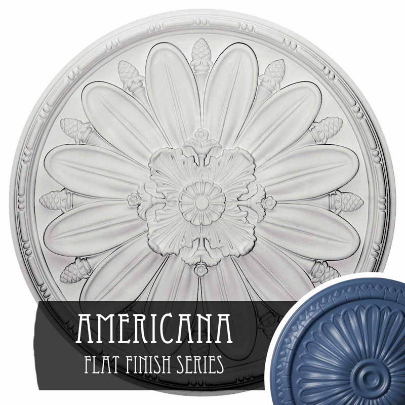 Médaillon de plafond Endfathane Fairfax, DE 29 7/8 po x P 1 3/8 po, finition Americana peinte à la main, Americana