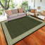 Plain Rug with Greek key Bordered Gel backed Rug Amyiah Green/Cream Rug-1381464828
