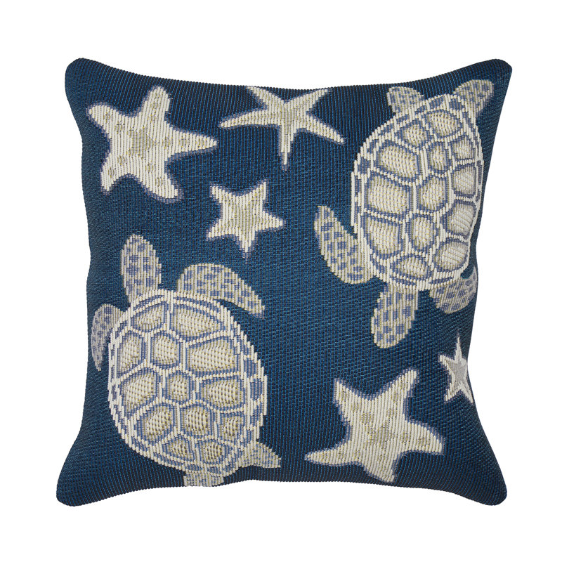 Marina Animal Print Outdoor Throw Pillow, Navy Gray