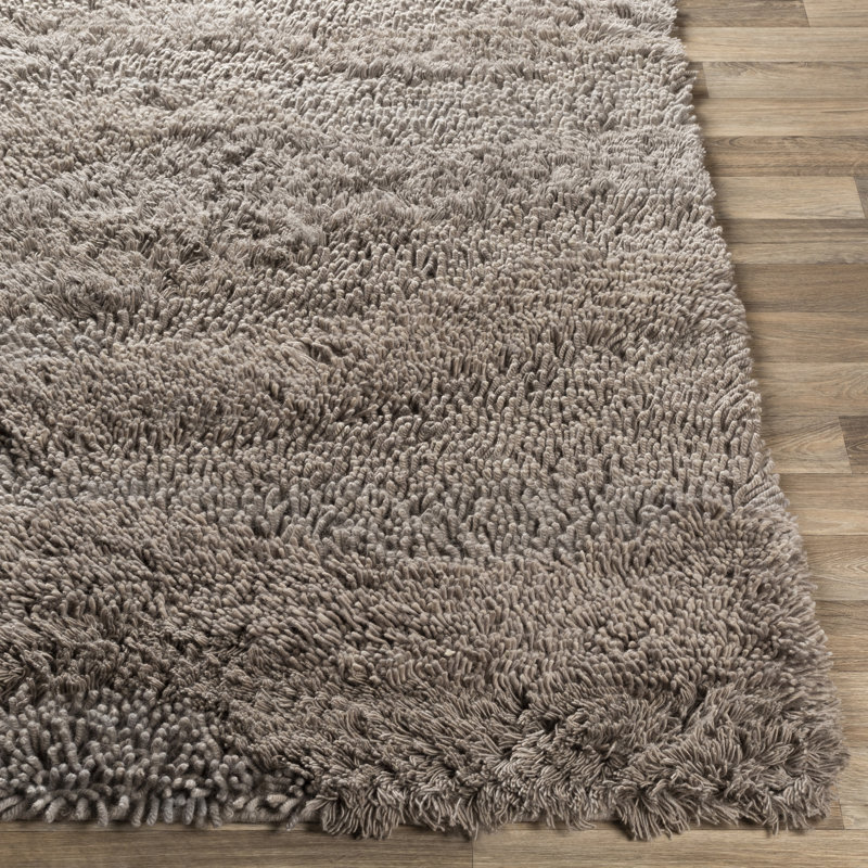 Berkley Wool Area Rug in Gray, Round 8'