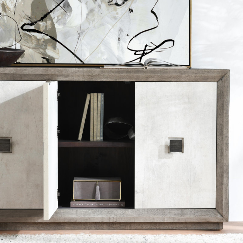 Denver 80" Transitional Distressed Gray Sideboard Buffet