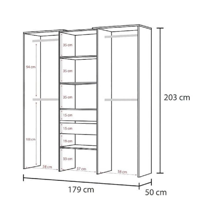 Raniya 179cm Closet System
