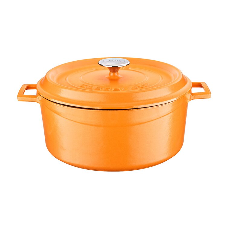 Lava Cast Iron Lava Enameled Cast Iron Dutch Oven 0.35 qt. Round with Trendy Lid Color: Red LV Y TC 10 K2 R