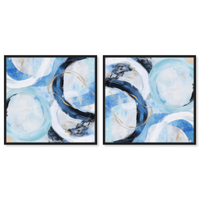 Modern Rounds I Set Canvas Coastal Abstracts by Art Remedy