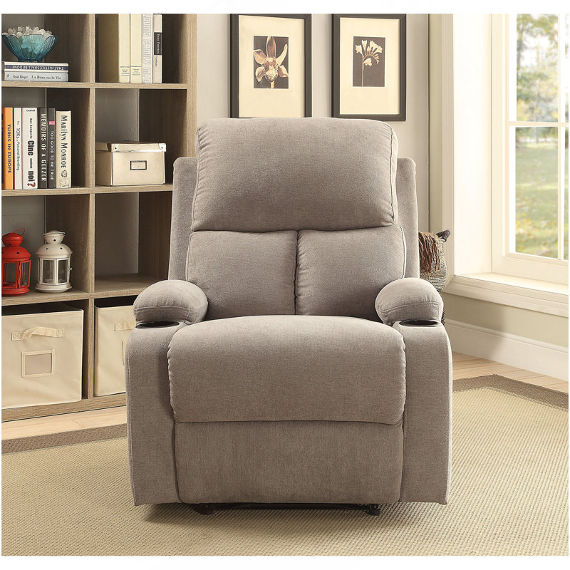 Fauteuil inclinable gris avec porte-gobelet, Gris