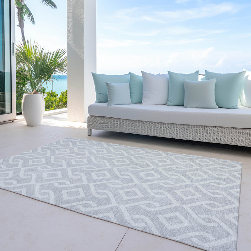 Tapis rectangulaire intérieur / extérieur 1 pi 8 po x 2 pi 6 po Kaylani, Rectangulaire 8 pi x 10 pi