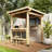 95.7" W Cedar Wooden Outdoor Bar Gazebo With Shade Roof & Built-In Counter