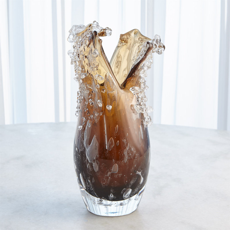 Handmade Glass Table Vase, Brown