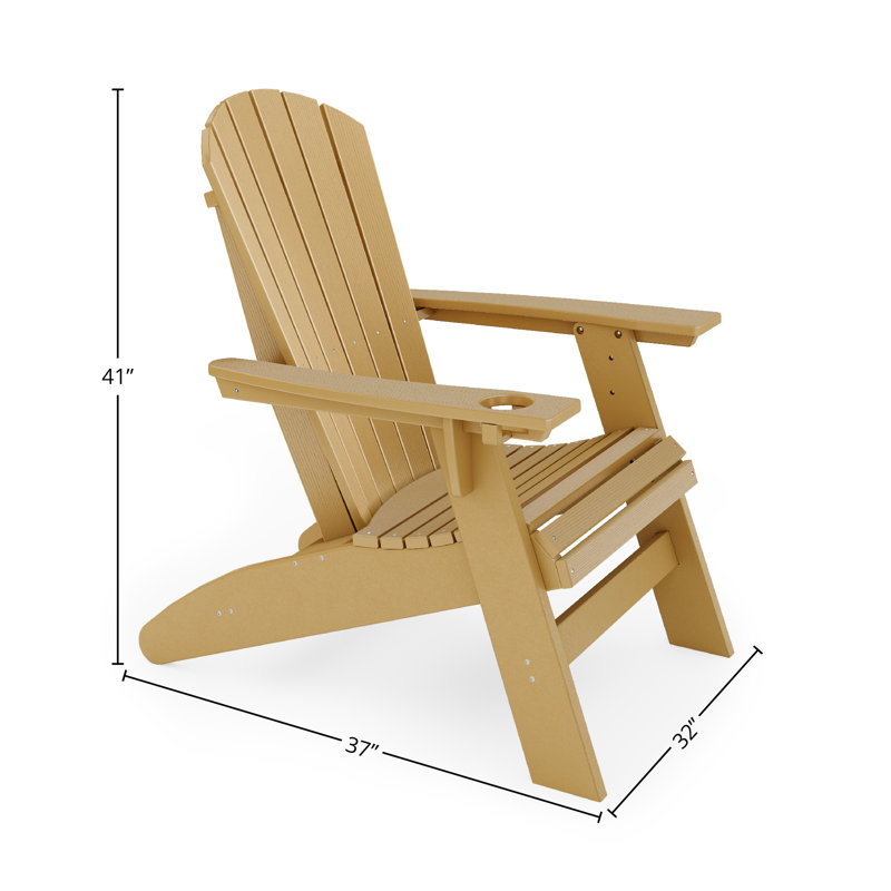 Kavia Outdoor Adirondack Chair With Table, Boardwalk Brown