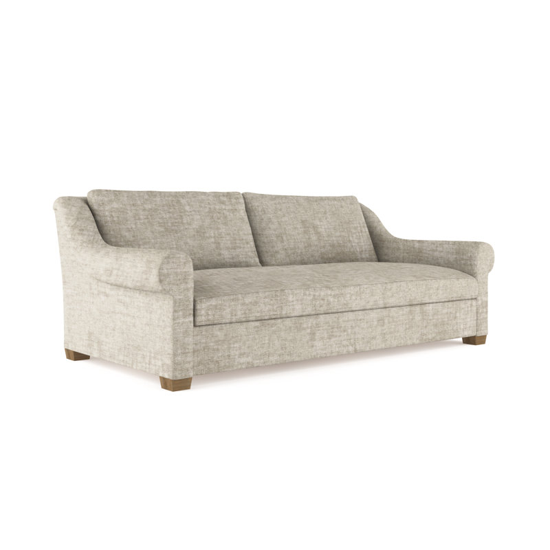 Canapé Thompson, H 32 po x l 84 po x P 41 po, Cuir argenté vieilli, Patiné