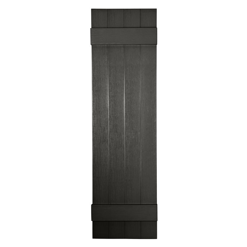 Persiennes personnalisées à 4 planches fermées, Noir, noir, noir, noir, 42"