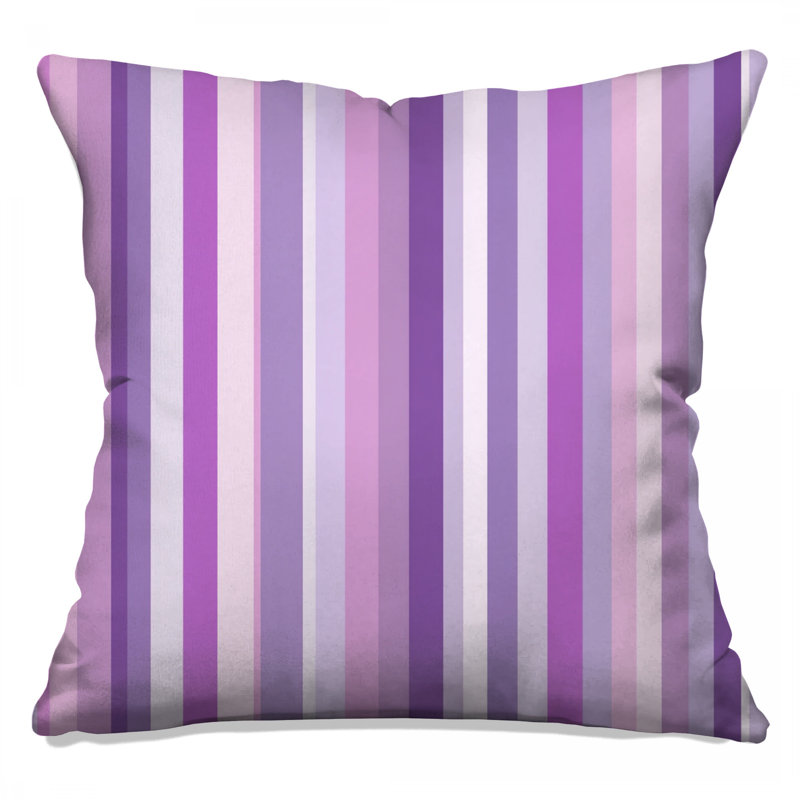 Purple Stripes Throw Pillow, Pattern Double Sided Pillows, 14 x 14 inches