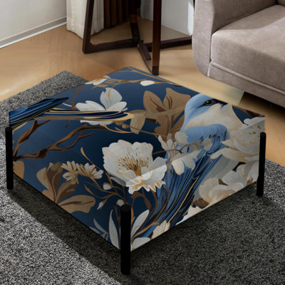 Blanc et bleu avec motif floral Serenade
