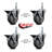 Rubber 10MM Threaded Stem Caster Set with Brake