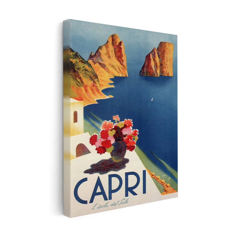 Île de Capri, Sans cadre, Canevas, H 16 po x l 20 po