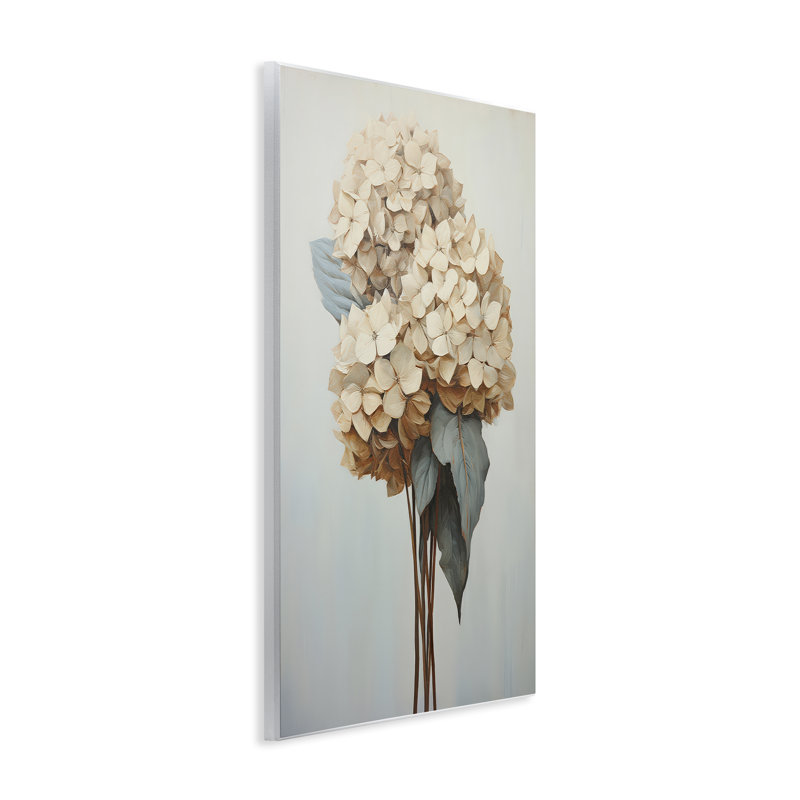Art mural rétro sur fleur d'hortensia par Petals Prints Design, H 15 po x l 10 po