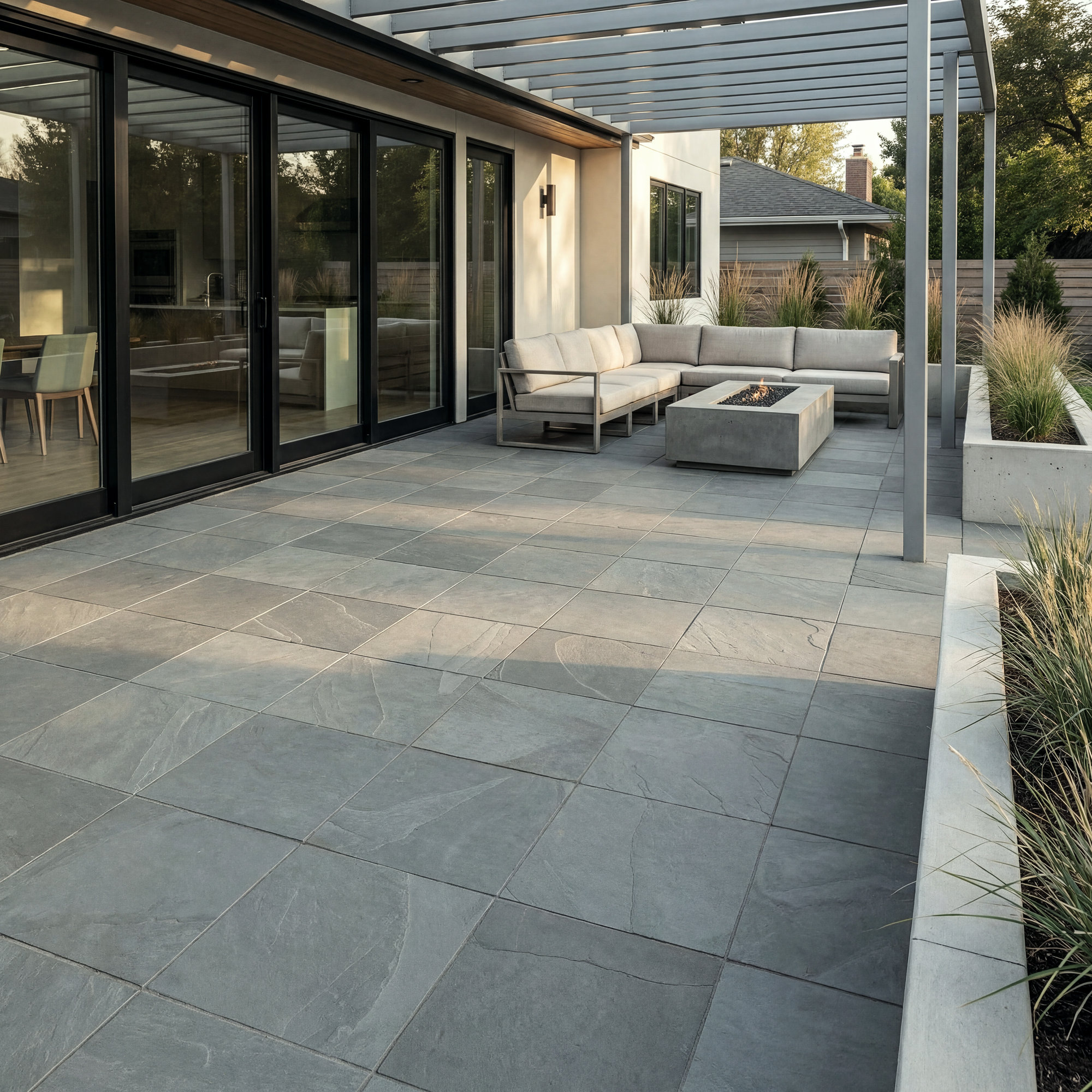 Camden 12 in. x 12 in. Gauged Slate Floor and Wall Tile, Mist