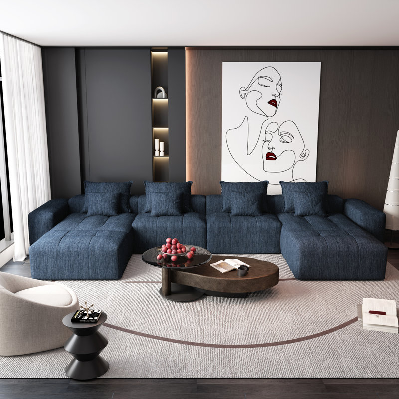 Canapé modulaire surdimensionné Boneless, Bleu