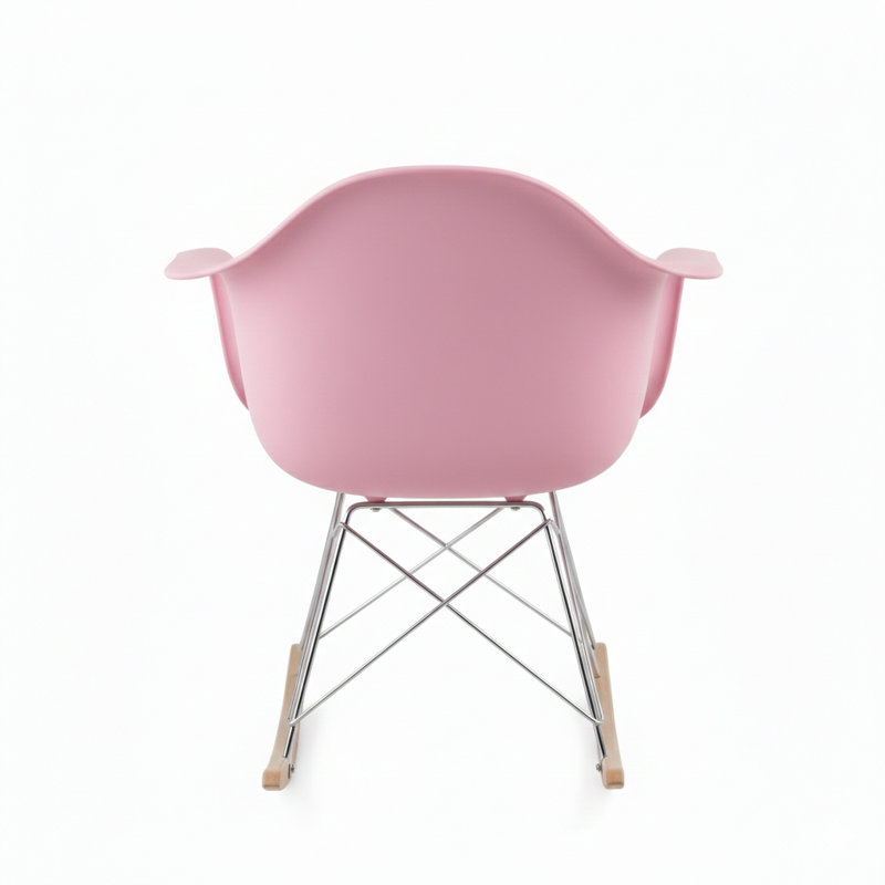 Chaise berçante en plastique Matias, Rose