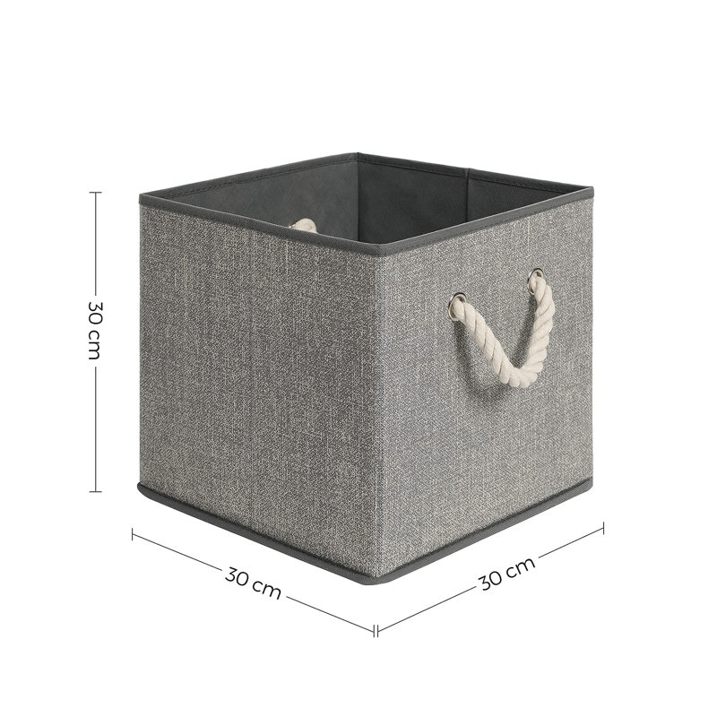 House of Hampton Fabric Decorative Bin, 30cm H x 30cm W x 30cm D, Grey