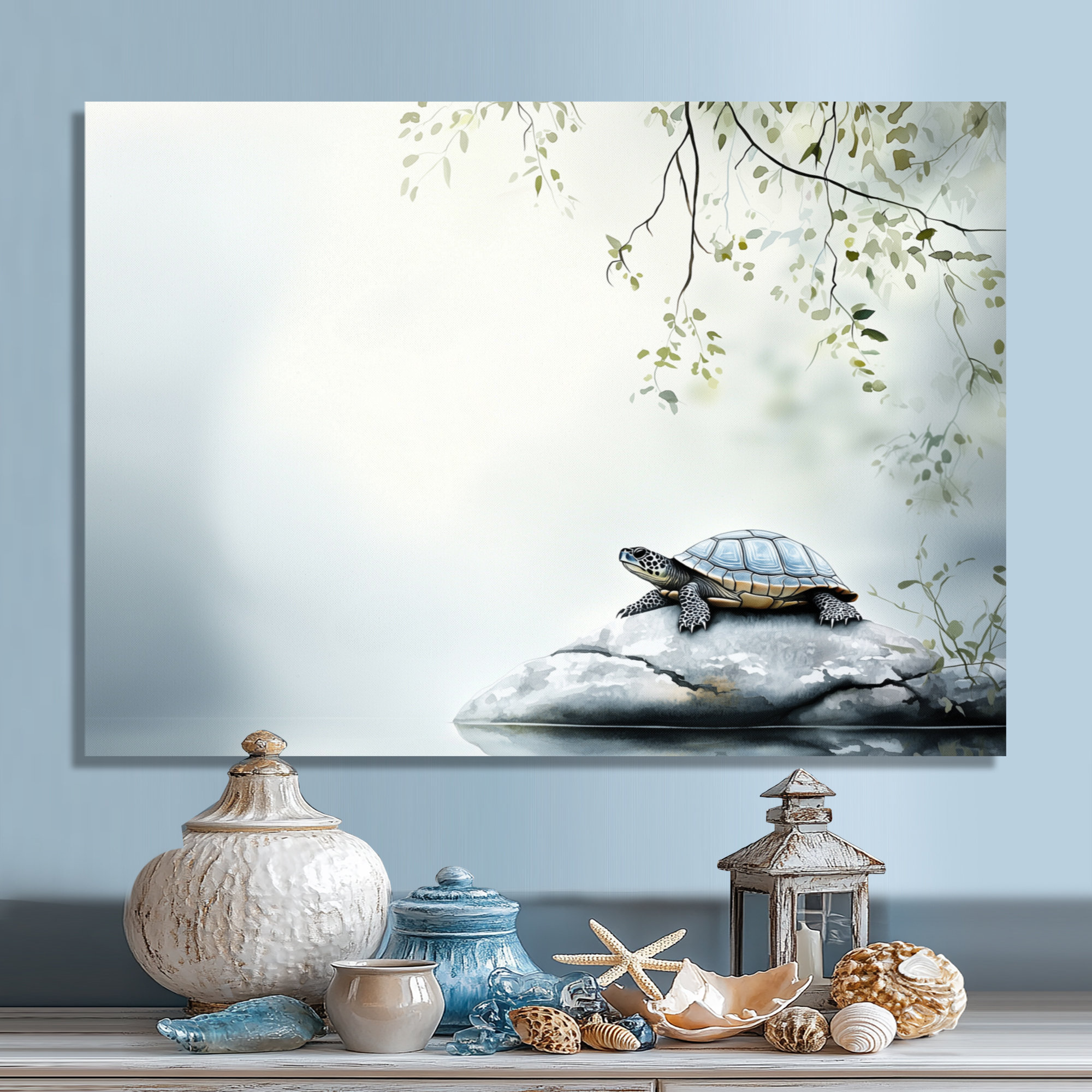 Bay Isle Homeβ’ Bambo Turtles Perch I - Turtle Wall Art Print | Wayfair