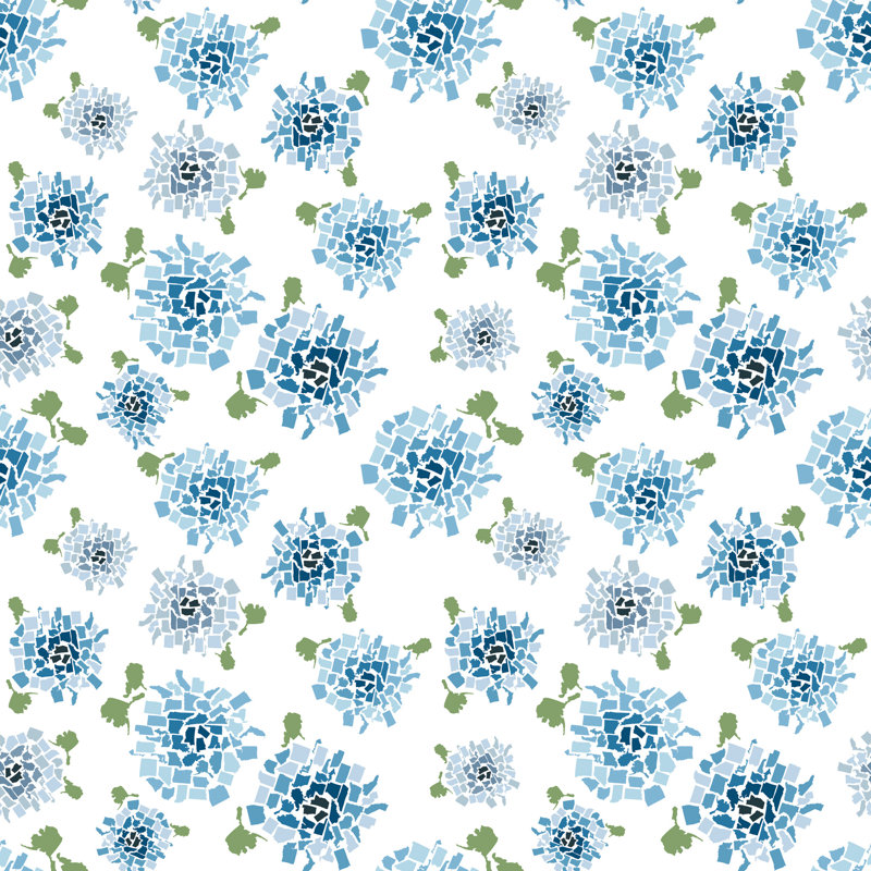 Fifty States Hydrangea 10' L x 24" W Wallpaper Roll, Blush, Peel & Stick