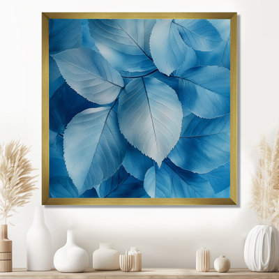 Minimalisme azur feuilles harmonie I - feuilles, art mural