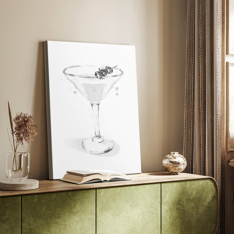 Vêtu d'un martini blanc - galerie Cavas sur mesure, H 48 po x l 32 po