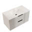 Meuble-lavabo 30 po avec lavabo en céramique - Meuble-lavabo mural flottant cannelé avec tiroirs, moderne-2009154742-2009154697