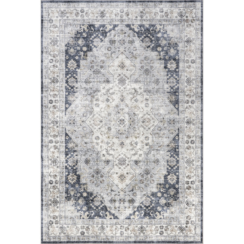 Casey Persian SplashGuard Machine Washable Area Rug, Rectangle 4' x 6'