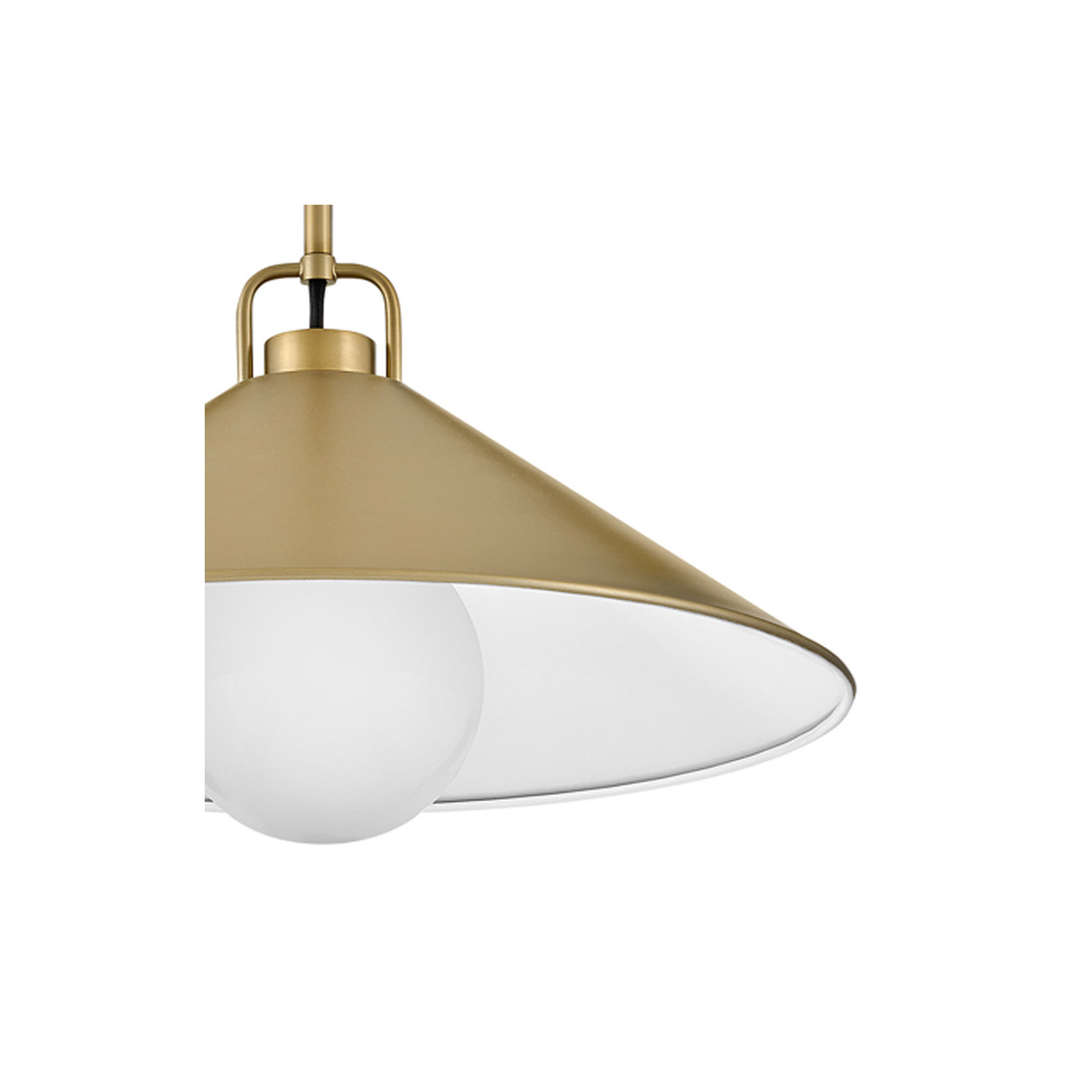 Zoë Single Light Metal Steel Dimmable Pendant, Lacquered Brass