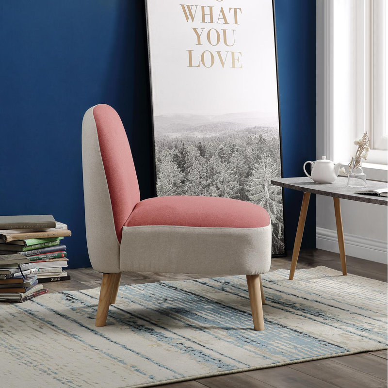 Aubrie Upholstered Slipper Chair, Pink