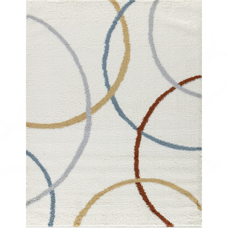Tapis ivoire à poils longs, Rectangle 7 pi 10 po x 9 pi 10 po