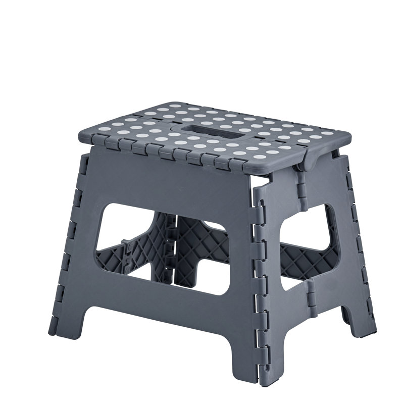 1 - Step Plastic Lightweight Folding Step Stool, 17" H x 13" W x 1.5" D
