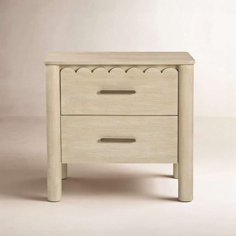 Wiley 2 - Drawer Solid Wood Nightstand