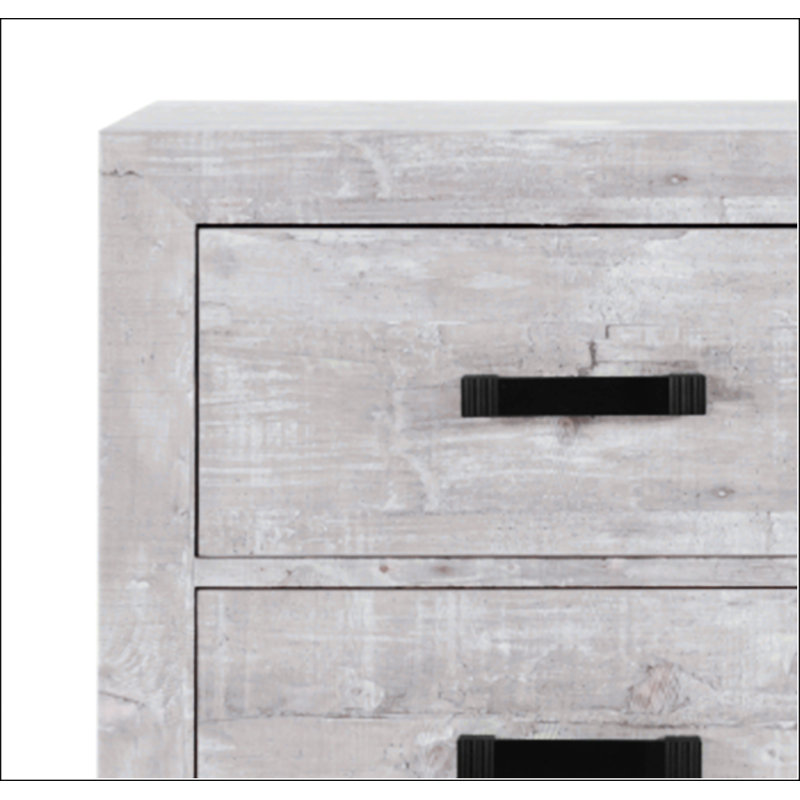 Table de chevet 2 tiroirs en gris