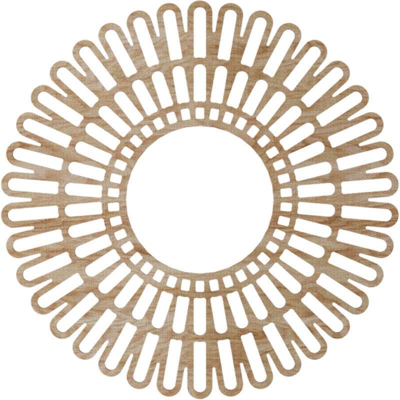 Médaillon de plafond en bois Cornellius, Chêne rouge, H 40 po x l 40 po x P 0,38 po