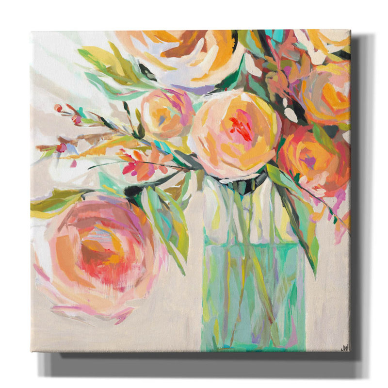 «Kelly's Bouquet» par Jenny Westenhofer, art mural sur toile, H 37 po x l 37 po x P 1,5 po