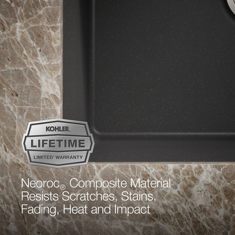 Cairn® Neoroc 27-1/2" x 18-5/16" x 9-1/2" Undermount Kitchen Sink, Matte Graphite