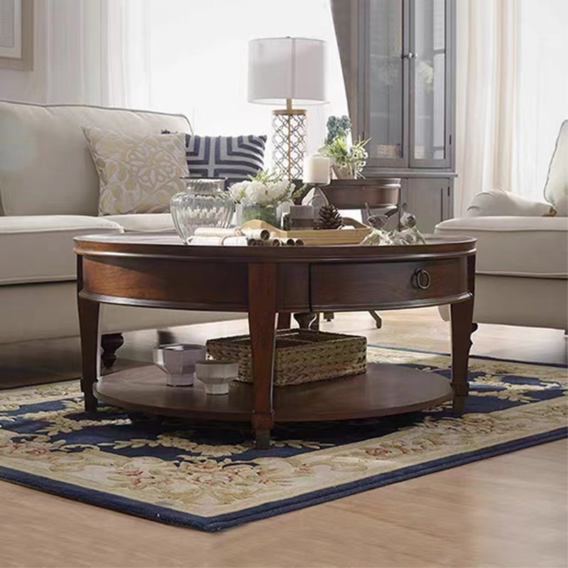 Une table basse à texture naturelle, H 18,9 po x L 35,43 po x l 35,43 po 
