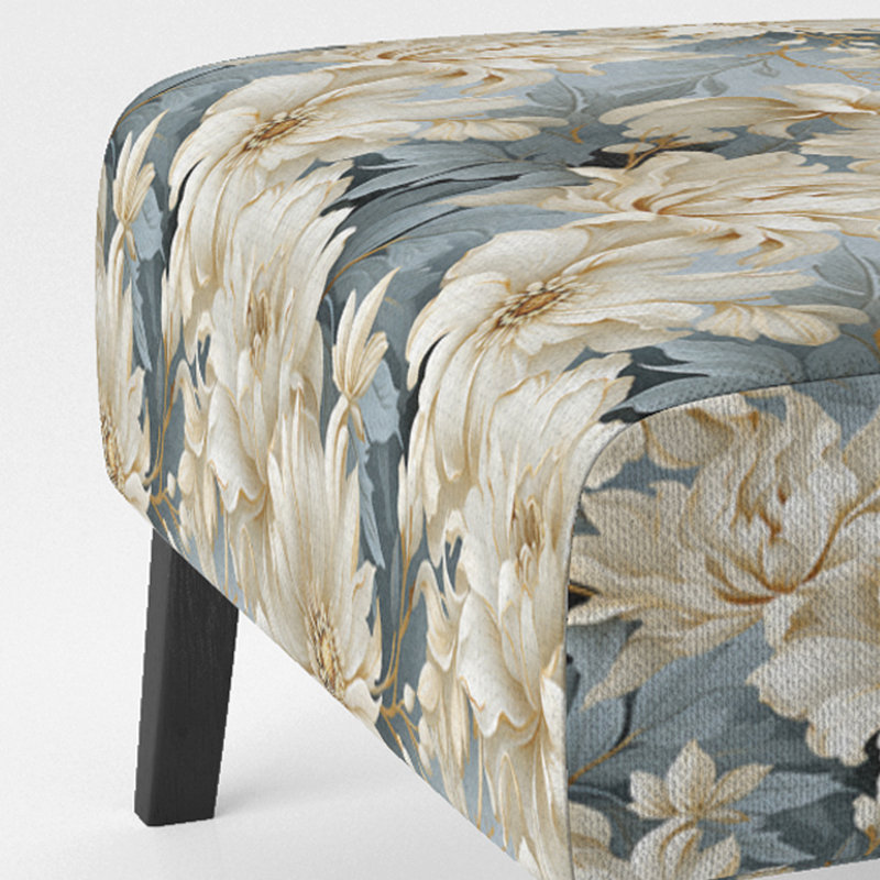 Rustic Victorian Brocade Victorian Pattern - Upholstered Floral Accent Chair Cottage Side Chair