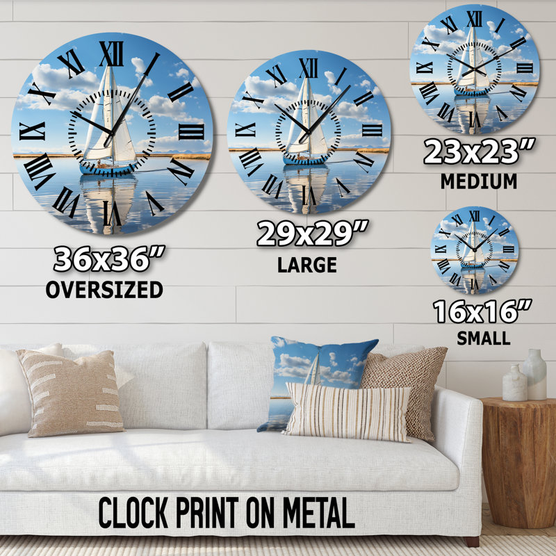 Horloge murale voilier Serenity I - Voilier noir, Médium