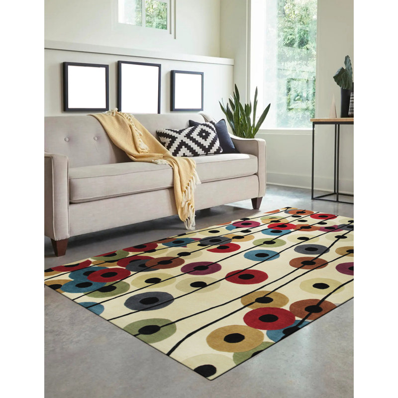 Tapis multicolore à rayures transitionnelles Modern Artai