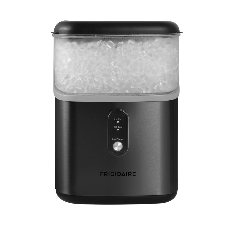 Frigidaire 33 lb Machine à glaçons Nugget, machine à glace de comptoir autonettoyante avec commandes tactiles, acier inoxydable noir