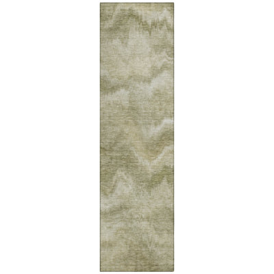 Machine Washable Indoor/Outdoor Xhevrie Sage Rug